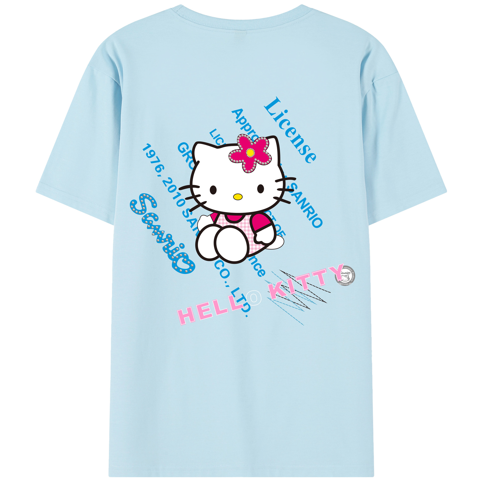 （画像用） Hello Kitty ハローキティ 綿100％半袖Tシャツ（背面プリント）